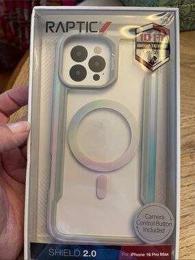 Raptic Shield 2.0 iPhone 16 Pro Max Case - Iridescent Clear